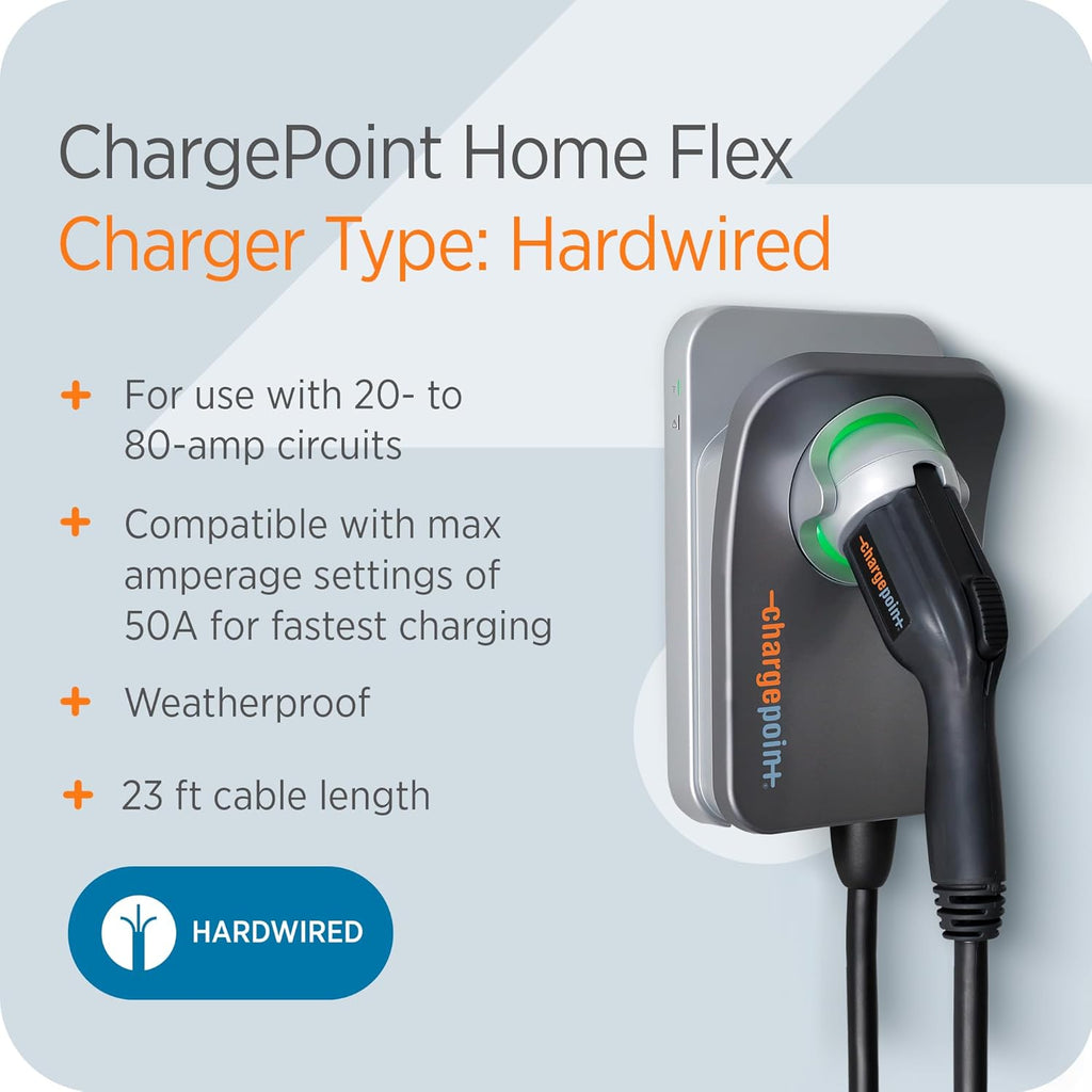 Homeflex Level 2 EV Charger J1772 - Fast Smart Battery Power Charging at Home for Electric Automobile Vehicles- Hardwired for Electric Car