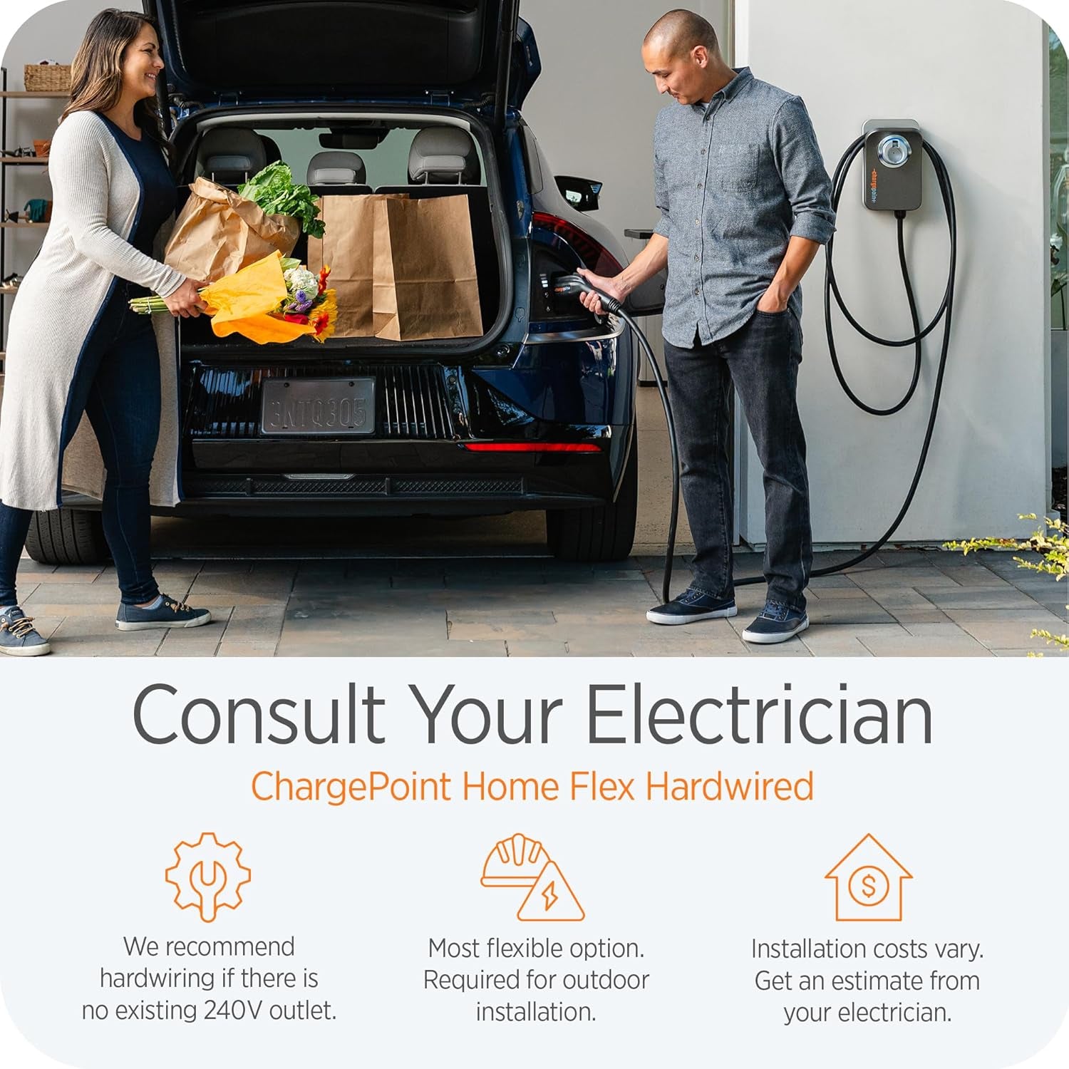 Homeflex Level 2 EV Charger J1772 - Fast Smart Battery Power Charging at Home for Electric Automobile Vehicles- Hardwired for Electric Car