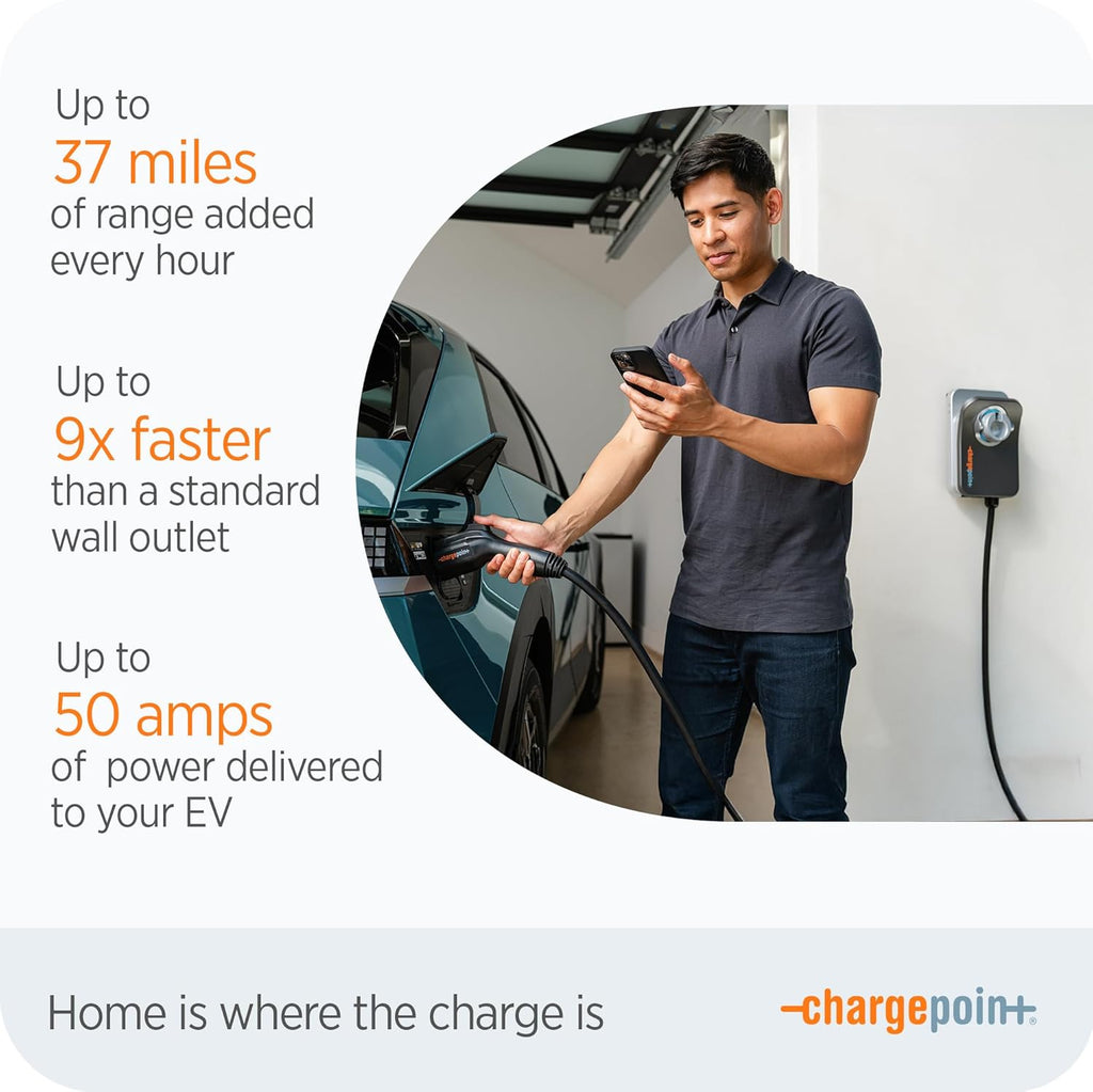 Homeflex Level 2 EV Charger J1772 - Fast Smart Battery Power Charging at Home for Electric Automobile Vehicles- Hardwired for Electric Car