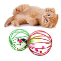 Vikakiooze Sale Pet Cat Funny Playing Toy Teal Fake Mouse Mice Rat in Cage Ball,Cat Toy Mouse